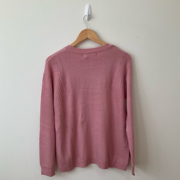 Stitches & Stripes Sweater Womens Large Long Sleeves Knit Tops Pink Rose New - Picture 2 of 10